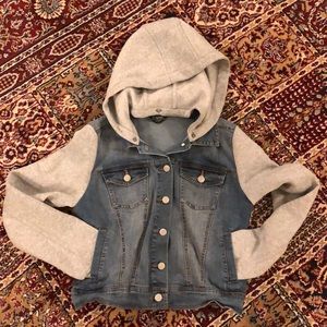 Ci Sono Women Hooded Denim Jacket Small
